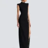 Long jersey dress with leg slit
