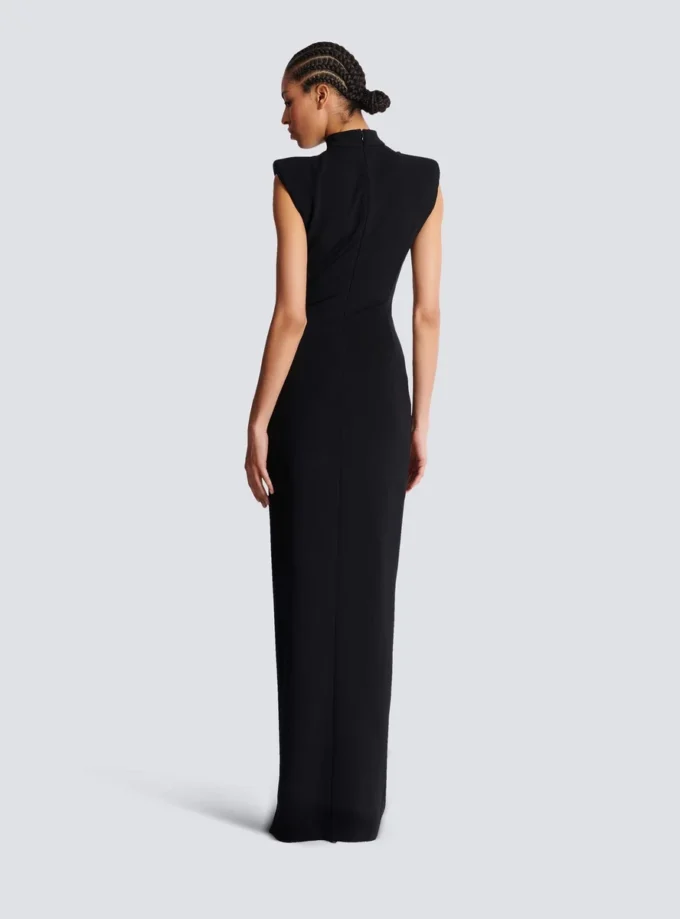 Long jersey dress with leg slit