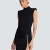 Long jersey dress with leg slit
