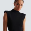 Long jersey dress with leg slit