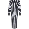 Long knit dress with zebra intarsia