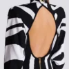 Long knit dress with zebra intarsia