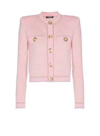 Long-sleeved textured knit cardigan