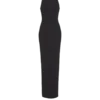 Long sleeveless dress in embroidered velvet