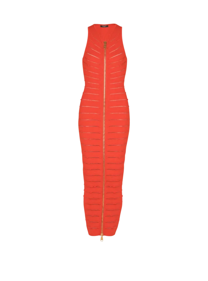 Long sleeveless dress in knit