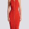 Long sleeveless dress in knit