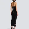 Long sleeveless dress with embellished detail