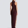 Long sleeveless sequin dress