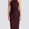 Long sleeveless sequin dress