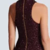 Long sleeveless sequin dress
