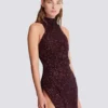 Long sleeveless sequin dress