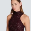 Long sleeveless sequin dress