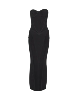 Long strapless knit dress