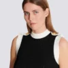 Long two-tone cable-knit dress