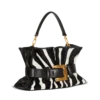 Medium Anthem bag in leather and zebra-print ponyskin