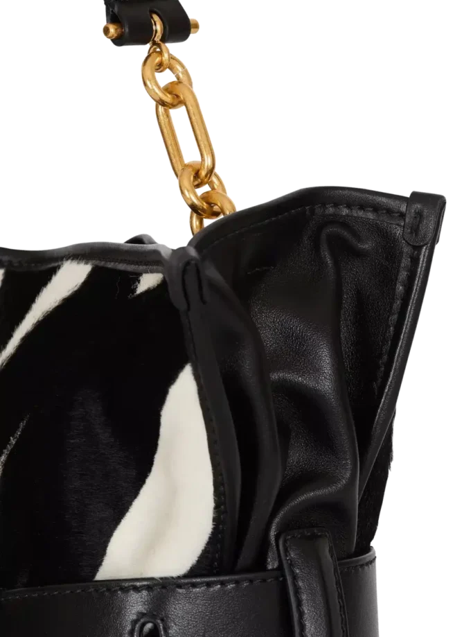 Medium Anthem bag in leather and zebra-print ponyskin