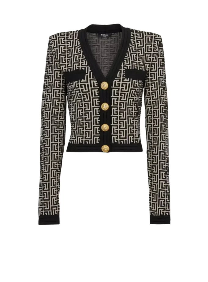 Monogram knit cardigan