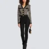 Monogram knit cardigan