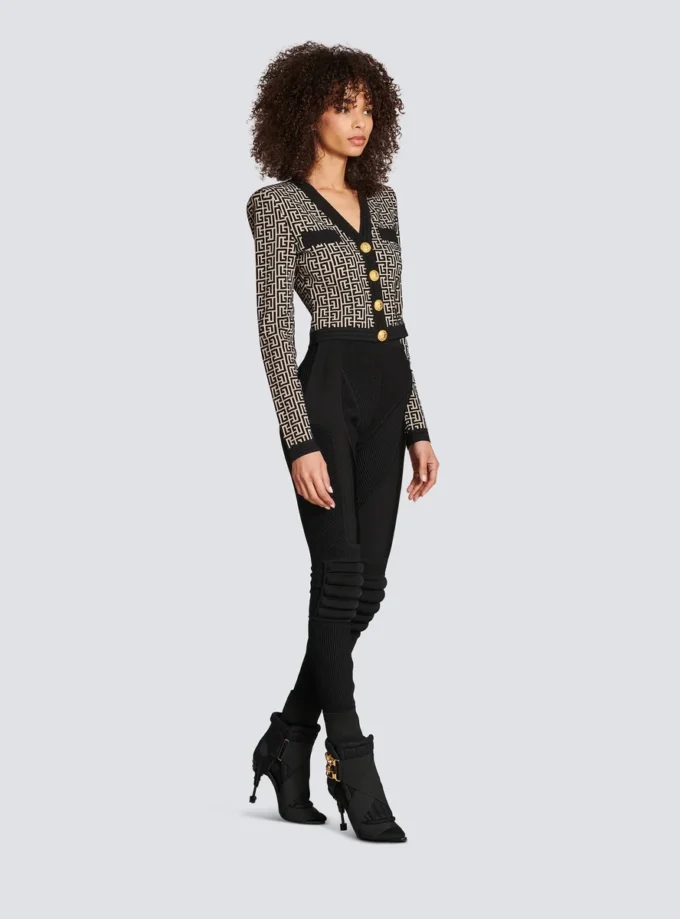 Monogram knit cardigan