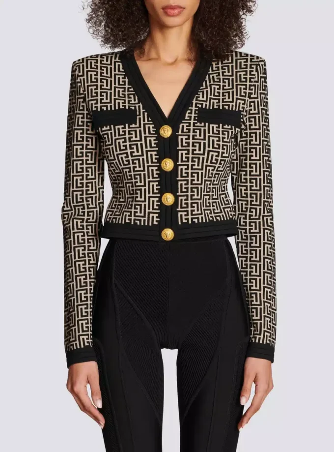 Monogram knit cardigan