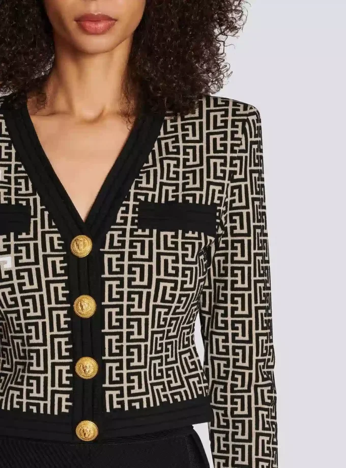 Monogram knit cardigan