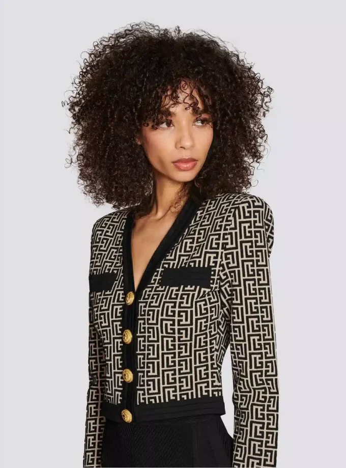 Monogram knit cardigan