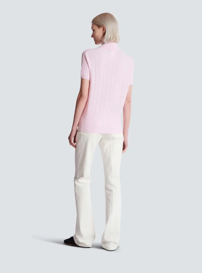 Monogram knit polo