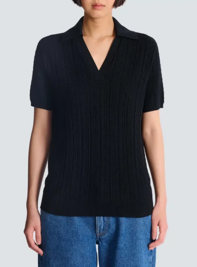 Monogram knit polo
