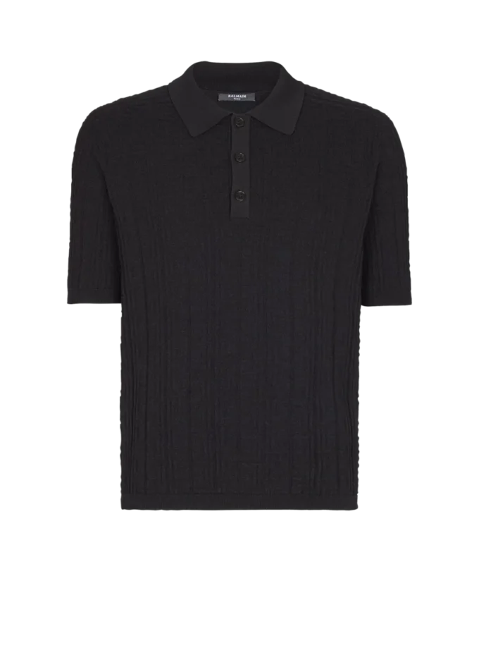 Monogram knit polo shirt