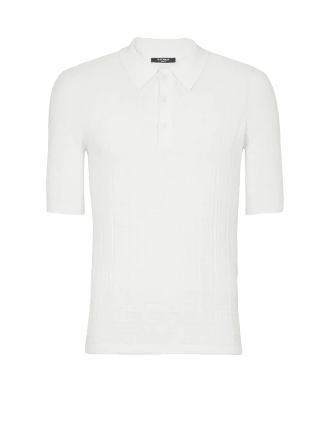 Monogram knit polo shirt