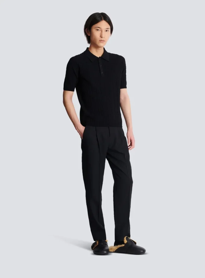 Monogram knit polo shirt