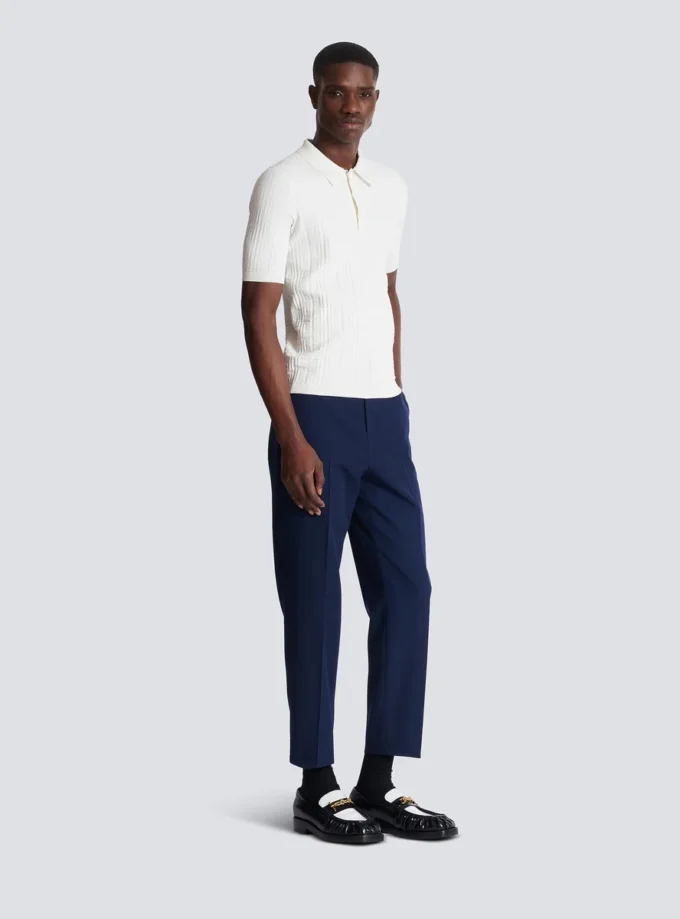 Monogram knit polo shirt