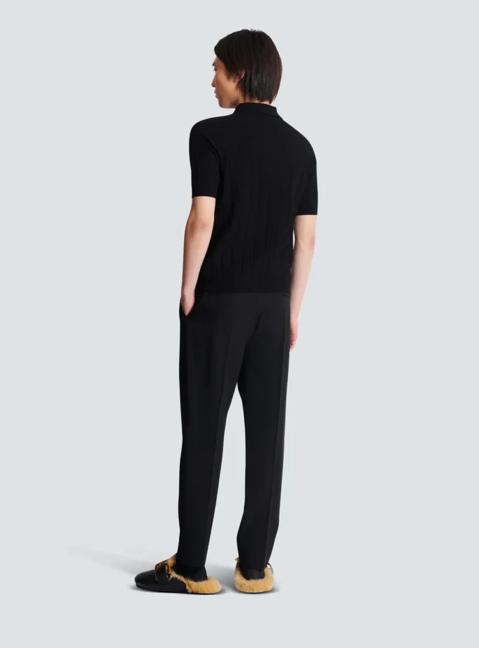 Monogram knit polo shirt