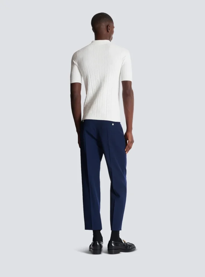 Monogram knit polo shirt