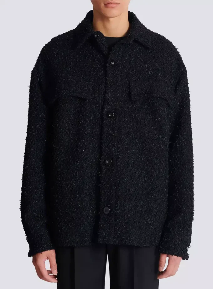 Monogram tweed overshirt