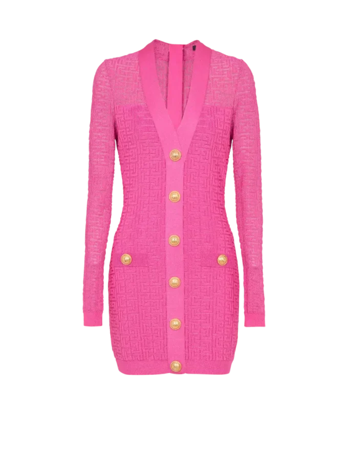 Monogrammed knit dress