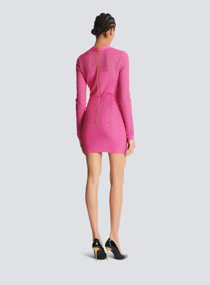 Monogrammed knit dress