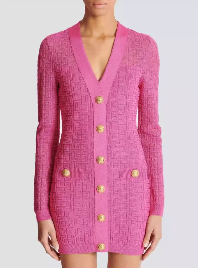 Monogrammed knit dress