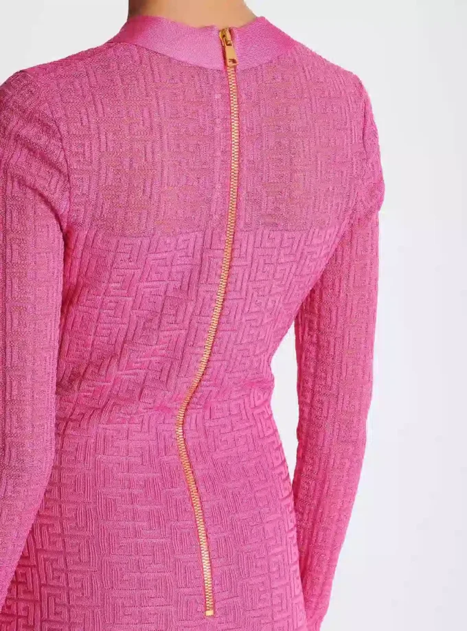 Monogrammed knit dress