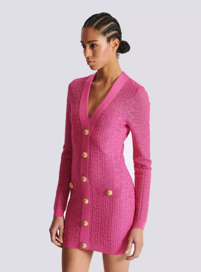 Monogrammed knit dress