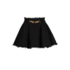 Pleated flared tweed skirt