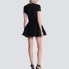 Pleated flared tweed skirt