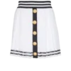 Pleated monogrammed knit skirt