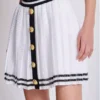 Pleated monogrammed knit skirt