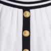 Pleated monogrammed knit skirt