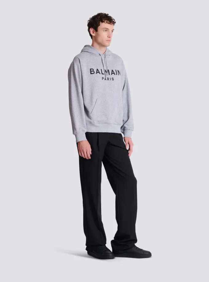 Printed cotton hoodie