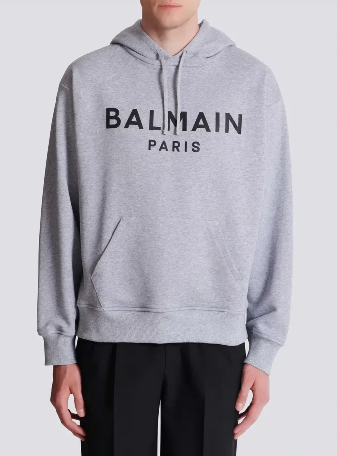 Printed cotton hoodie