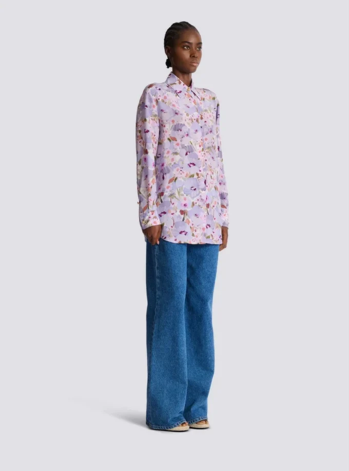 Printed cotton poplin shirt