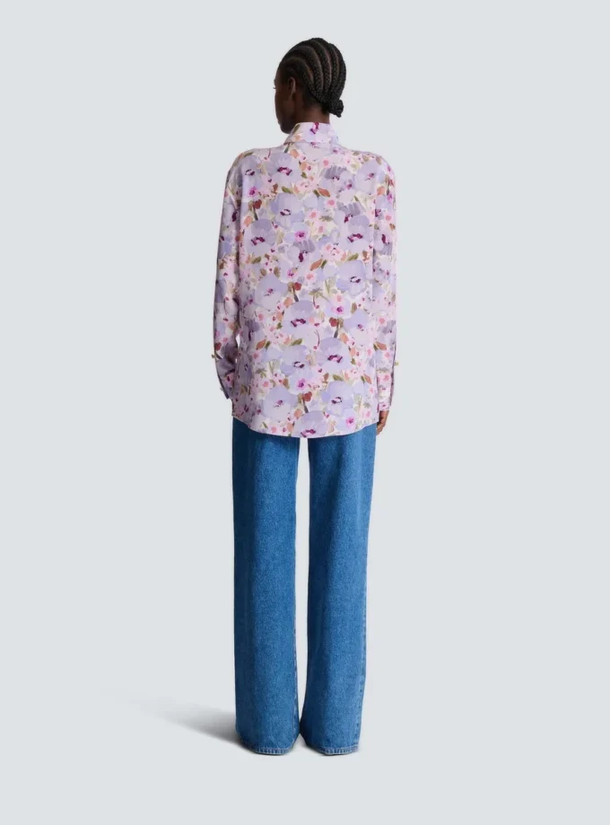Printed cotton poplin shirt