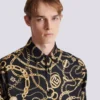 Printed silk shirt with Chaînes pattern